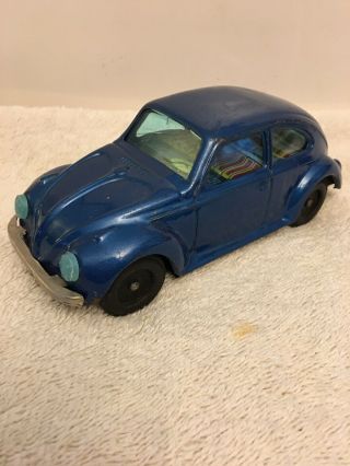Vintage Bandai Die - Cast Metal Blue Volkswagen Toy Car Made In Japan