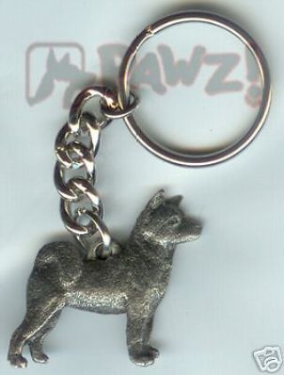 Akita Dog Fine Pewter Keychain Key Chain Ring