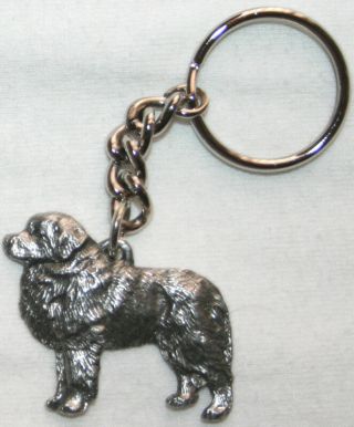 Great Pyrenees Dog Fine Pewter Keychain Key Chain Ring