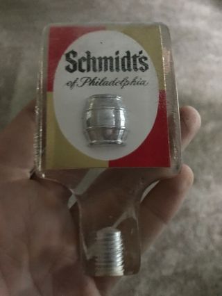 Schmidt Beer St.  Paul,  Mn Lucite Tap Handle Knob Chrome Barrel