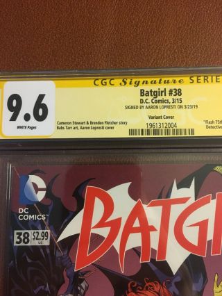 Batgirl 38 CGC SS 9.  6 Signed By Aaron Lopresti Flash 75 Anniversary Variant 2