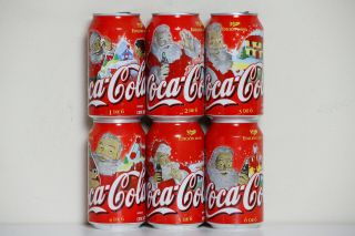 2000 Coca Cola 6 Cans Set From Mexico,  Christmas