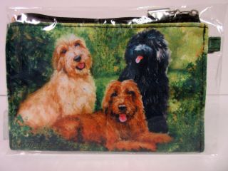 Labradoodle Dog Zippered Handy Pouch Make - Up/coin Purse 3 Dogs By Ruth