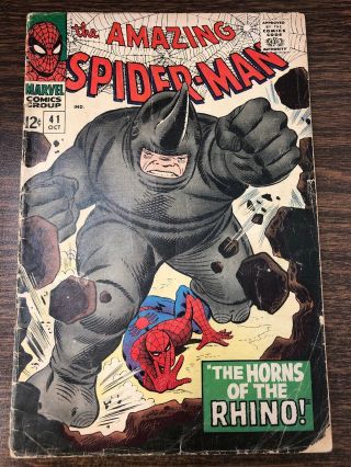 The Spider - Man 41 Marvel 1966 Silver Age 1st Appearance Of Rhino