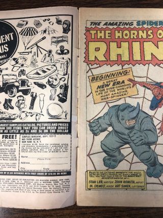 The Spider - Man 41 Marvel 1966 Silver Age 1st appearance of Rhino 4