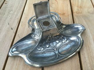 WMF Art Nouveau Silver Plated Inkstand with glass Ink Insert Made By WMF GERMANY 2