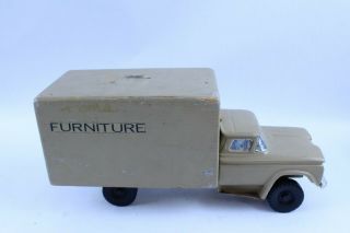 VINTAGE WOOD & RESIN FURNITURE DELIVERY BOX TRUCK BUDDY L? SAMPLE? 12 INCH TRUCK 4