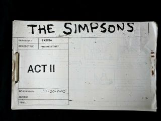 The Simpsons Production Midnight Rx Act Ii Storyboard 82 Pages