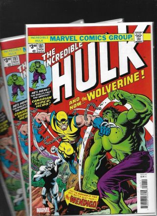 Hulk 181 Reprint Of The First Appearance Of Wolverine 3 Copies