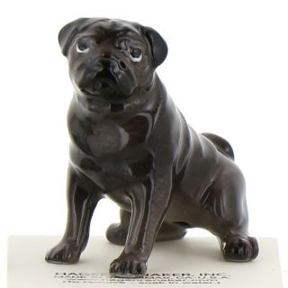 Black Pug Miniature Dog Figurine Handmade In America By Hagen - Renaker