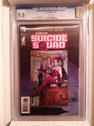 Futures End: Suicide Squad 1 (dc,  2014) Cgc 9.  8,  A 52 Lenticular Cover