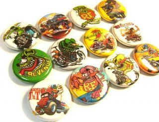 12 RAT FINK Ed Big Daddy Roth Weird - Ohs ONE Inch Buttons 1 