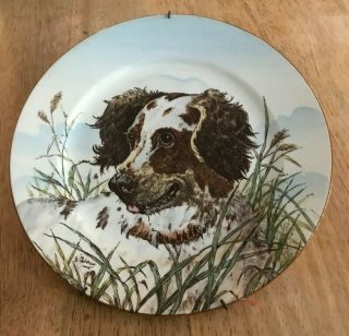 Cauldon England " Spaniel " Dog Series Plate G.  Pedersen With Plate Hanger