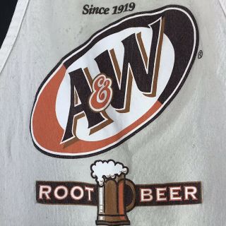 Vintage A & W Root Beer Pop Soda Apron Made In Usa 2 Pockets String Ties
