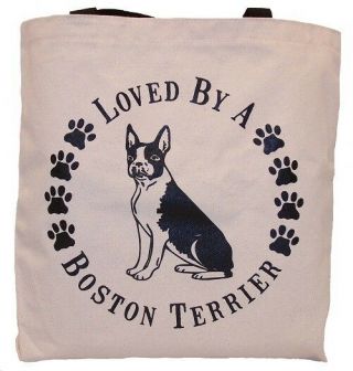 Loved By A Boston Terrier Tote Bag Made In Usa