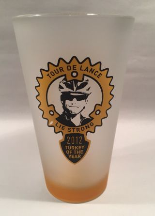 Flying Saucer Tour de Lance 2012 Turkey of the Year Pint Beer Glass Frosted 2