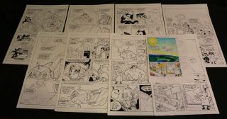 Felix The Cat In Sunny Funny Business Complete 8 Page Story With Color Guides