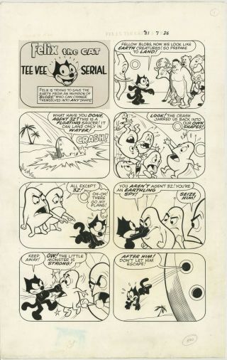2 Pg Serial Art - Felix The Cat 81 By Marty Taras - Invasion Of Blobs