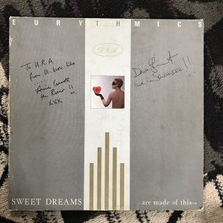 Eurythmics Album Lp Record Signed Annie Lennox Dave Stewart Sweet Dreams 1983