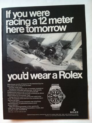 1969 Rolex Submariner Chronometer Print Advertising - If You Were Racing.  Ad
