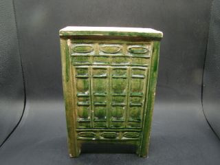 Chinese Ming Dynasty (1368 - 1644) Green And Yellow Glazed Chest U5793