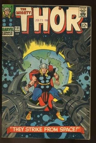 Thor 131 Very Good,  4.  5 Jack Kirby Art 1966 Marvel Comics