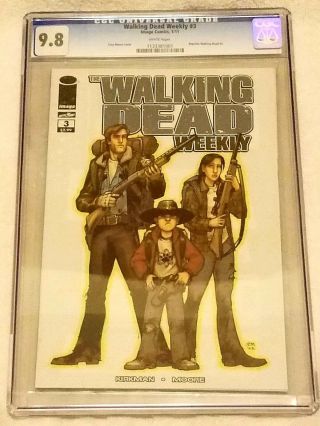 Walking Dead Weekly 3 Cgc 9.  8 Nm/mt Image 2011,  Reprints Walking Dead 3