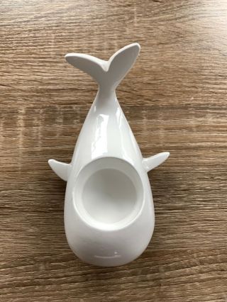 White Ceramic Whale Tea Light Candle Holder | Nautical,  Ocean,  Beach,  Cb2