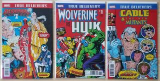 True Believers X 3 (reprint) Hulk 181 Mutants 87 98 1st Appearance Wolverine