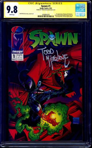 Spawn 1 Cgc Ss 9.  8 Signed By Todd Mcfarlane 1st Image Title Movie Coming 1992