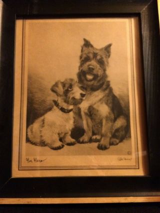 Vintage Wooden Mid Century Scottish Terrier Scottie Dog Picture