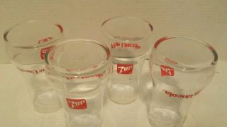 Vintage Set of 4 7up The Uncola Glass Tumblers 1980 