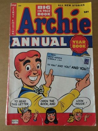 Rare 1950 Archie First Edition Annual Year Book Comic