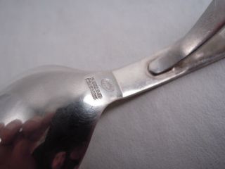 GEORG JENSEN PYRAMID STERLING SILVER BABY SPOON DENMARK CURVED HANDLE 2