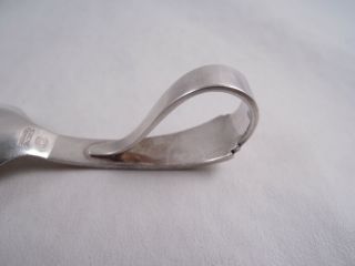 GEORG JENSEN PYRAMID STERLING SILVER BABY SPOON DENMARK CURVED HANDLE 3