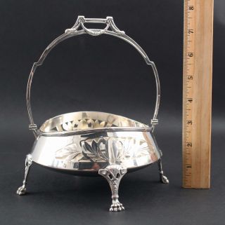 Hallmarked Antique Secessionist Period,  German 800 Silver Pierced Handled Basket 2