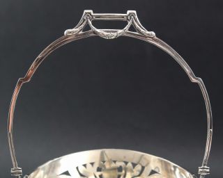 Hallmarked Antique Secessionist Period,  German 800 Silver Pierced Handled Basket 4