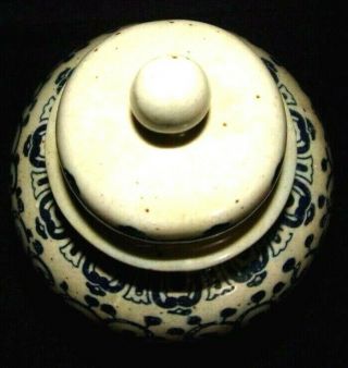 Huge Rare Antique Chinese Porcelain Blue White Jar With Lid Early 19th Century 4