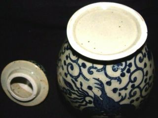 Huge Rare Antique Chinese Porcelain Blue White Jar With Lid Early 19th Century 6