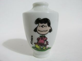 Snoopy Peanuts Charlie Brown Determined Vintage Ceramic Mini Vase Planter 1977