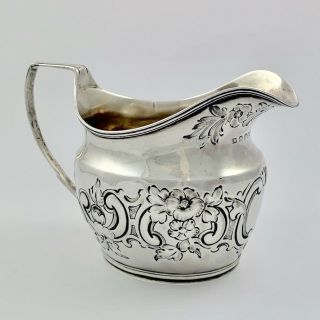 Lovely Antique George Iii Sterling Silver Milk/cream Jug London 1807 - 111g