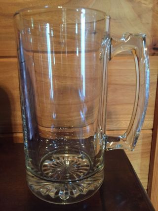 Set Of 2 Libbey X - Large 28 Oz Sports Beer Mugs Steins Clear Heavy Glass