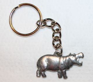 Hippopotamus Hippo Fine Pewter Keychain Key Chain Ring Fob Usa Made