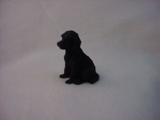 Labradoodle Black Puppy Dog Hand Painted Figurine Lab Doodle Miniature Sm Mini