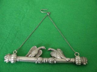 Rare Antique Victorian Sterling Silver Sewing Chatelaine Needle Case Ornate Dove