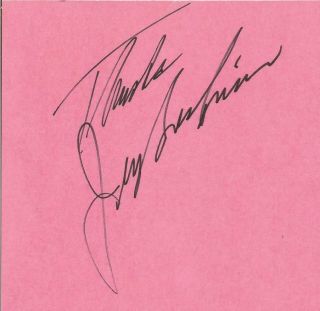 Jerry Lee Lewis Signed His Name On The Large Pink Heavy 8 X 9 Card - In May 1982