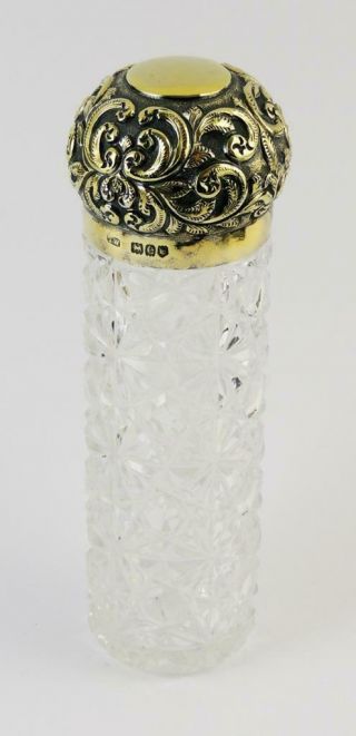 Silver Hobnail Glass Tube Jar London 1900 Thomas Wheeler Ducal Coronet