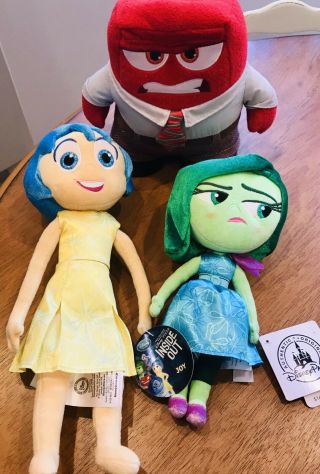 Disney Pixar Inside Out Plush Set - (joy Anger Disgust).  With Tags