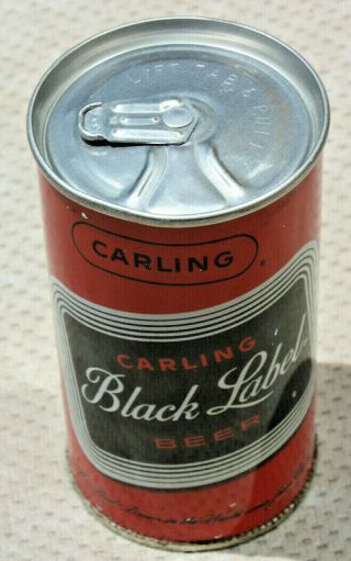 Zip Top Tacoma,  Wa 1962 Carling Black Label Pull Top Beer Can,  Bottom - Opened