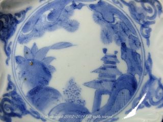 A Very Unusual Blue & White Arita (ko - Imari) Moulded Dish.  Edo,  17th - 18th